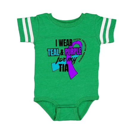 

Inktastic Suicide Prevention I Wear Teal and Purple for My Tia Gift Baby Boy or Baby Girl Bodysuit