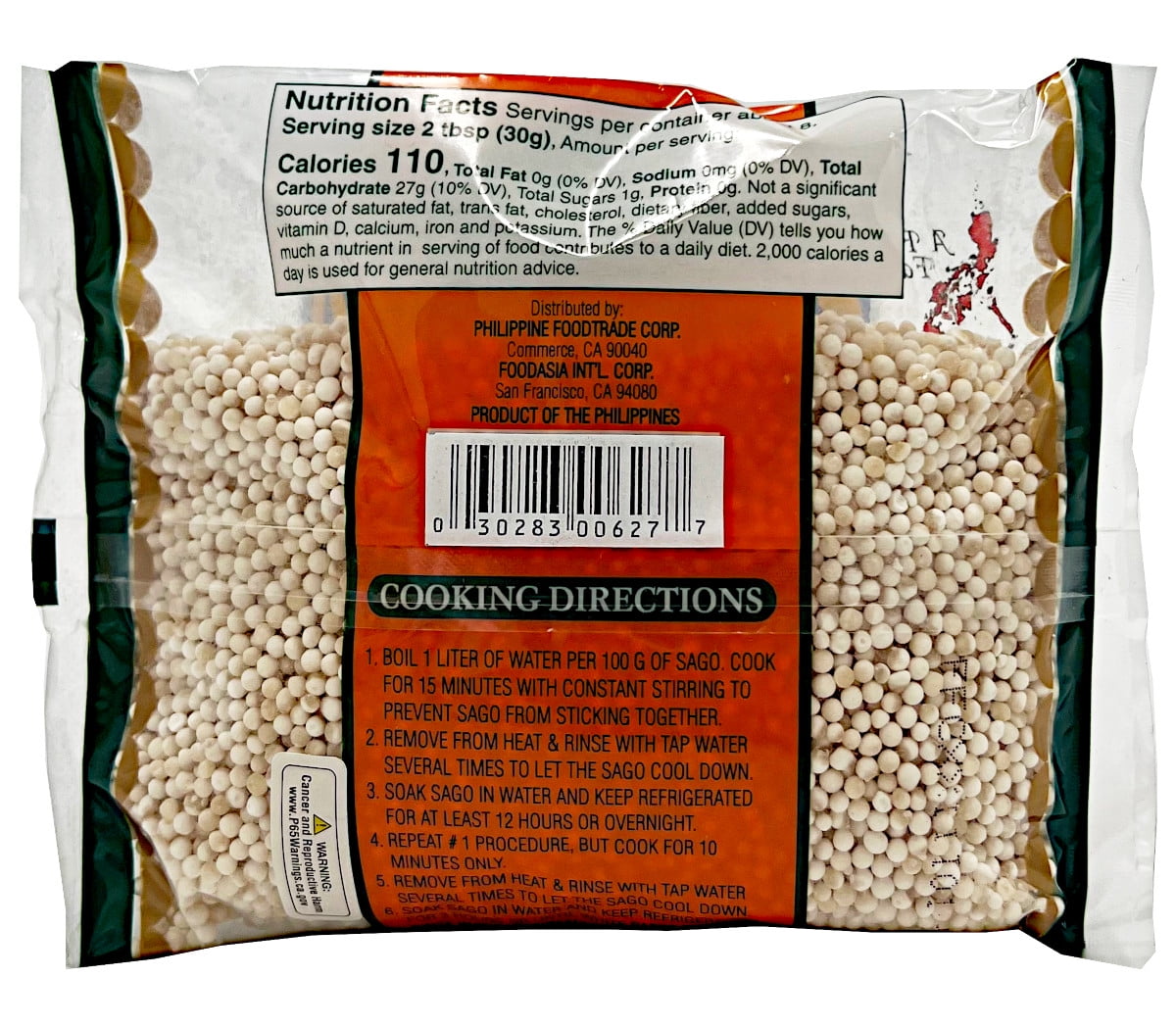 Tropics Tapioca Pearl or Sago 8 Oz. Small Pcs