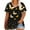 Yellow, variant on QUNYINEY V Neck Women's T-Shirts Short Sleeve Butterfly Casual Tops Plus Size Pullover Loose Shirts Womens Tops Trendy