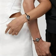 2-Pack Magnetic Sun & Moon Bracelets – Luminous Couples Jewelry for Long-Distance Love, Matching His Hers Bracelets, Romantic Gift for Anniversary Valentine Day