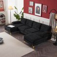 thumbnail image 2 of Triple Tree Chenille Reclining 4 Seat Modular Sofa, Black, 2 of 9