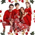 thumbnail image 3 of Conjunto de pijamas navideños a juego para toda la familia, estampado de fuegos artificiales rojos, ropa de casa para papá, mamá y niños, ropa de dormir cómoda, mameluco para bebé, look navideño 2024, 3 of 4