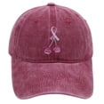 thumbnail image 2 of Unisex Cancer Awareness Washed Baseball Cap for Men Women Summer Outdoor Sun Protection Hat RD3, 2 of 3