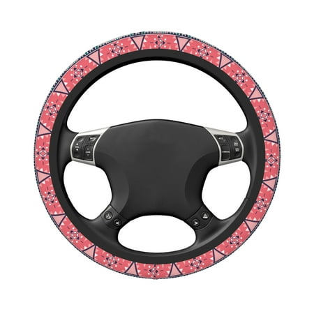 DouZhe Boho Native Ethic Style Prints Steering Wheel Cover, Universal 15 inch Anti-Slip Odorless Elastic Car Steering Wheels Cover for Women Men