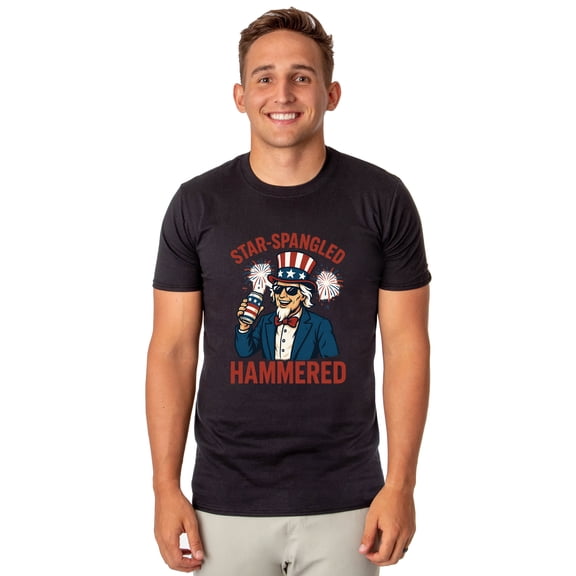 Fourth Of July Men's Star-Spangled Uncle Sam Parody Funny Short-Sleeve T-Shirt