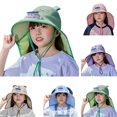 thumbnail image 2 of LRen Kids Sun Hats with Neck Flap with Rechargeable Fan Sun Hat for Kids with Wide Brim and UPF 50+ for Outdoor Summer Activities, 2 of 7