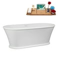 thumbnail image 2 of 65" Streamline B-420-168-BL Soaking Freestanding Tub and Tray With Internal Drain in Matte Black, 2 of 10