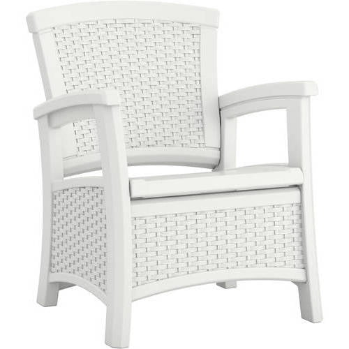 Suncast Elements Resin Patio Storage Club Chair, Java by Suncast