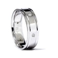 thumbnail image 2 of Mens 14K White Gold Polished Diamond Wedding Band Ring, 2 of 3