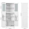 Homfa 4 Doors Bathroom with Frosted Glass Doors, Farmhouse