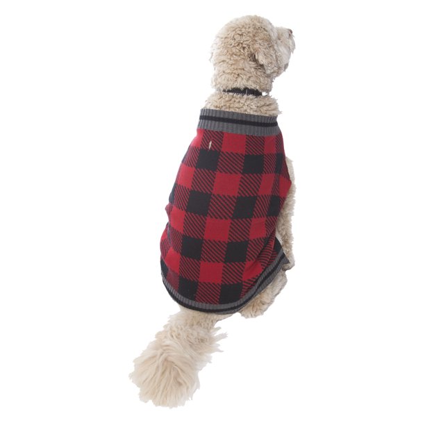 Vibrant Life Dog Sweater Buffalo CheckLarge
