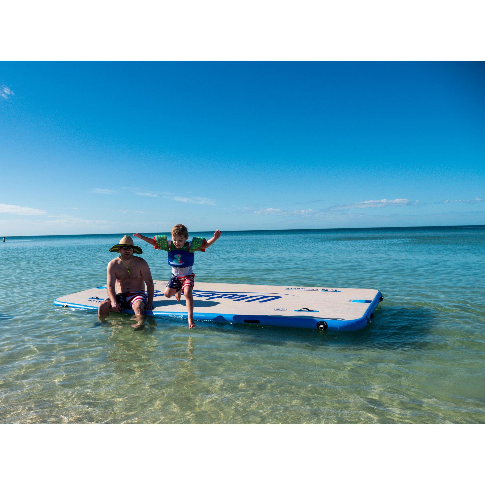 Open Box Wateraft 13' x 6' Inflatable Floating Island Dock Platform Raft
