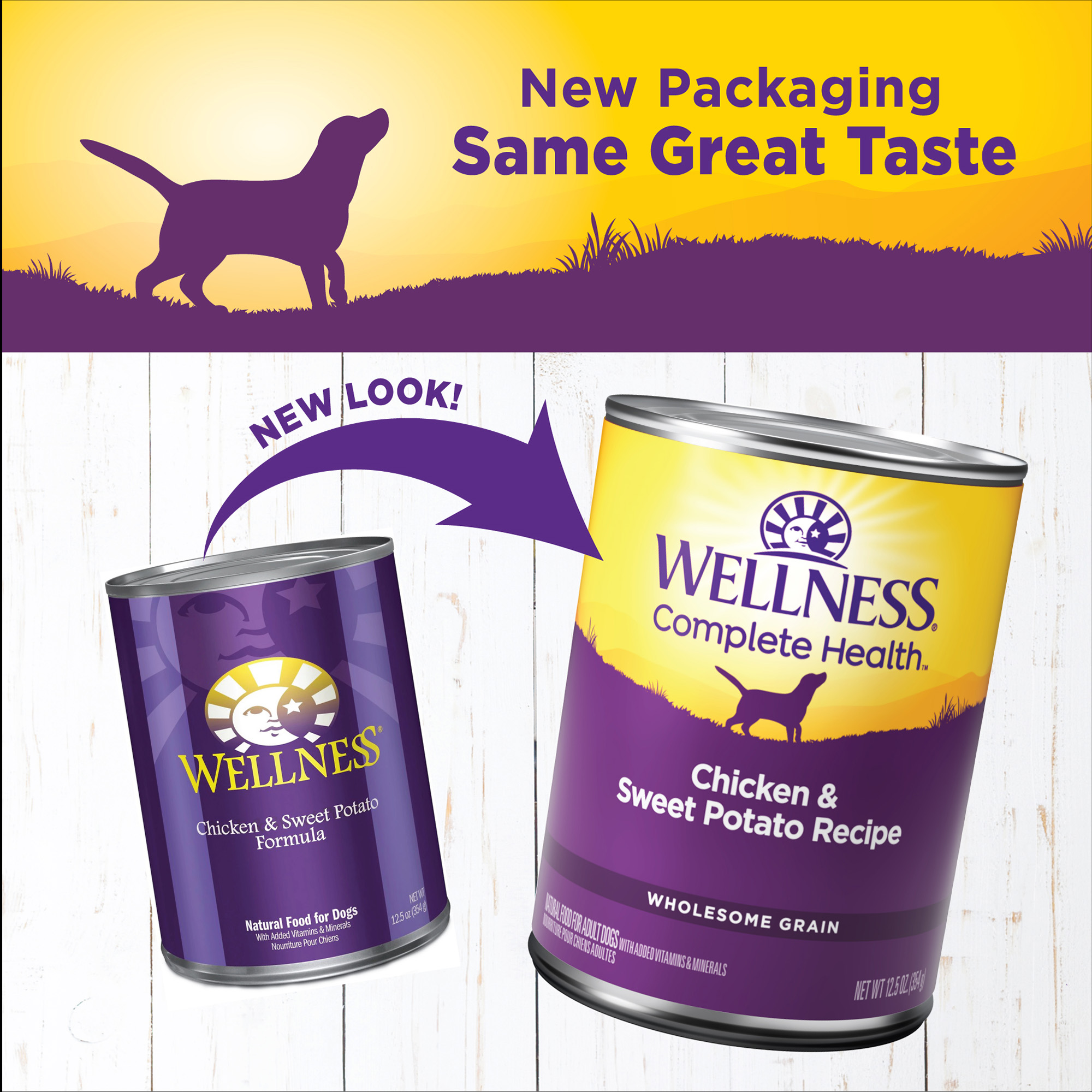 Wellness Complete Health Natural Wet Canned Dog Food, Chicken & Sweet Potato, 12.5-Ounce Can (Pack of 12) - image 3 of 7