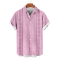 thumbnail image 4 of Nmnitkp Men's Short Sleeve Button Down Shirt, Ethnic Geometric Print Casual Collared Top, Lightweight Summer Relaxed Fit Vacation Shirt for Men Pink,4XL, 4 of 6