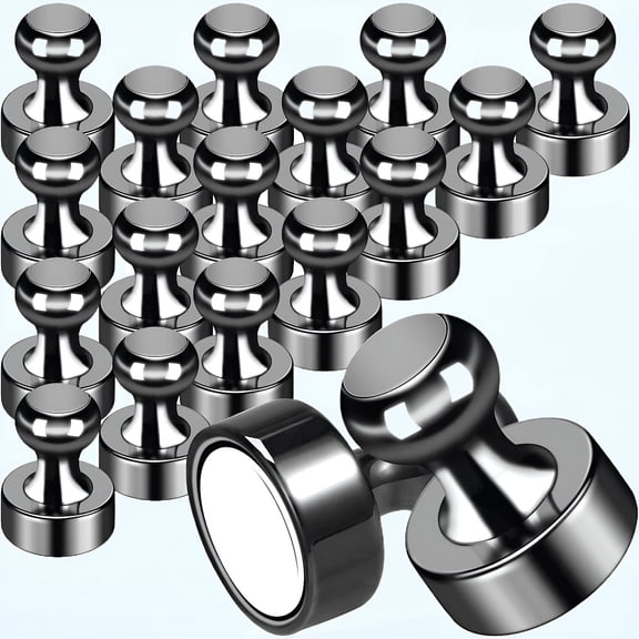 GJX 20Pack Strong Magnets for Refrigerator,Neodymium Fridge Magnets for Dry Erase Board,Lockers,Whiteboard,Kitchen,Home,Office,Classroom,Black