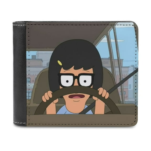Bob's Burgers Tina Drive PU Leather Wallet With Card Slots Bifold Wallet Money Organizers Holder Gift For Men And Women