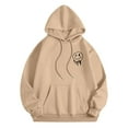 thumbnail image 1 of WILLBEST Sudaderas para Hombre, Sudadera con Capucha y Hombros Descubiertos con Estampado De Cara para Hombre, Sudadera Informal Holgada, Cómoda y A La Moda Mediana​​, 1 of 3