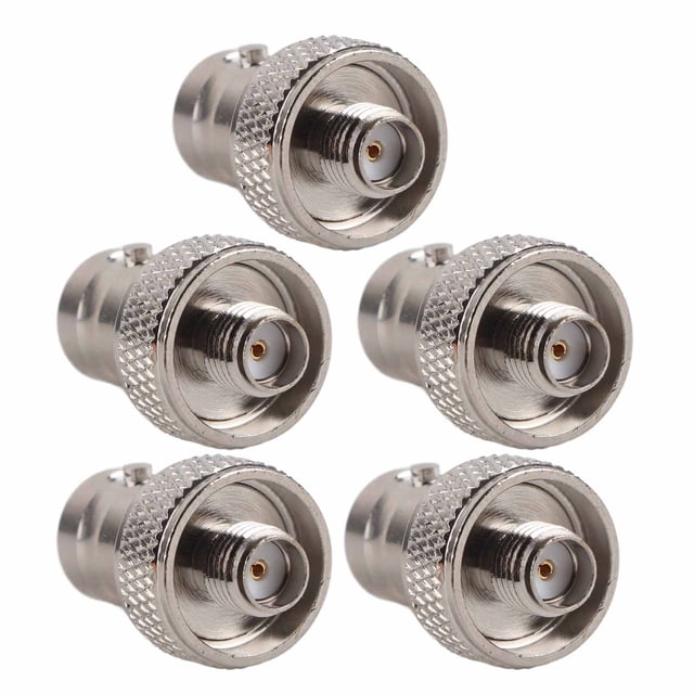 Coaxial Connector Rf Adapter 5 Pcs Coaxial Adapter Nickel Plated Brass Contact BNC Female To SMA Female RF Connector
