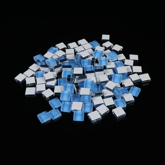 Masteelf 100pcs DIY Square Plastic Colorful Mosaic for DIY Arts & Crafts Jewelry Making Arts and Crafts Supplies (Light Blue)