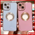 thumbnail image 2 of WUJU Luxury Plating Hollow Out Funda De Teléfono A Prueba De Golpes Compatible Para iPhone 11 12 13 14 Pro Max XS X XR 7 8 Plus Silicona Suave Gao Jiahui unisex, 2 of 2
