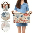 thumbnail image 5 of Yayeee Foldable Storage Basket for Shelves with Handles Waterproof Cloth Bins, Blue Starfish, 5 of 7