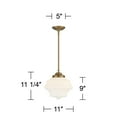 thumbnail image 7 of Possini Euro Design Soft Gold Mini Pendant Light 11" Wide Modern Schoolhouse Opal Glass Shade for Dining Living Room House Island, 7 of 7