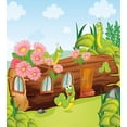 thumbnail image 3 of Tree Duvet Cover Set, Friendly Smiling Worms in Wooden Tree House Animal Image, Decorative 3 Piece Bedding Set with 2 Pillow Shams, King Size, Apple Green Chocolate, by Ambesonne, 3 of 3