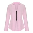thumbnail image 5 of ABATAB Long Sleeve Blazers for Women Lightweight Casual Zip up Business Suit Jackets Fashion Slim Fit Work Office Outerwear(Large,Pink), 5 of 6
