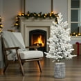 thumbnail image 2 of Tcbosik 4.5ft Prelit Christmas Tree with 150 Warm White LED Lights for Indoor Holiday Decoration, Small Xmas Tree with 19 Pine Cones and 720 Branch Tips, Includes Pot Base, White+Green, 2 of 8