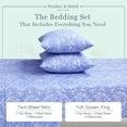 thumbnail image 4 of Feather and Stitch New York 4-Piece 300 Thread Count Blue Paisley 100% Cotton Percale Sheet Set, King, 4 of 4