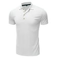 thumbnail image 4 of Sngxgn Men's Short Sleeve Cotton Stretch Polo Shirt(White,L), 4 of 5