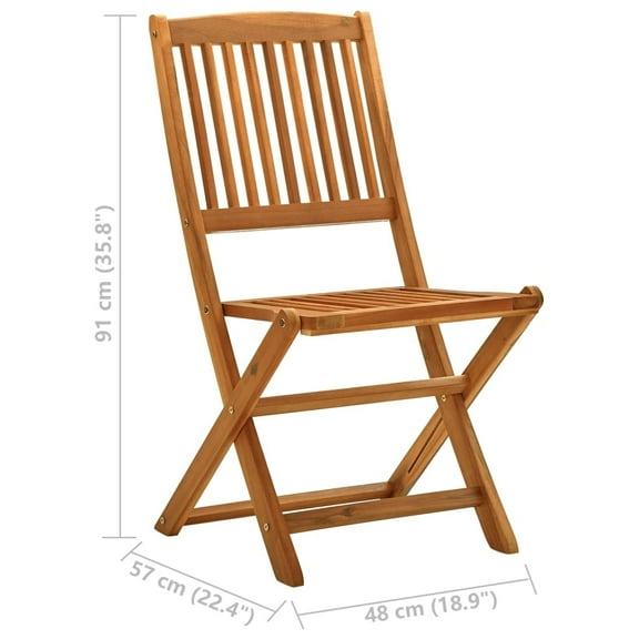 vidaXL Folding Patio Chairs 2 pcs Solid Eucalyptus Wood