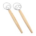 thumbnail image 1 of Danish Dough Whisk Stainless Steel Wooden Handle Bread Whisk Practical Kitchen Tool, 1 of 7