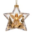 thumbnail image 3 of Christmas Star Ornament with Angel Lighted 2D Acrylic Hanging Ornament for Holiday Xmas Tree Decor 3.15 in A1, 3 of 4