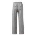 thumbnail image 5 of SDNall Mens Cotton Linen Drawstring Pants New Linen Pants Drawstring Elastic Solid Color Loose Casual Trousers Linen Pants Men (Gray,Sizes:S-5XL), 5 of 9