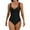 Black, variant on Alkepwun One Piece Swimsuit Women Vintage Padded Push Up One Piece Bathing Suits Tummy Control Wrap Ruched Swimwear