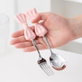 thumbnail image 3 of LANFENG Bowknot Ceramics Handle Kitchen Stainless Steel Silverware Tableware Flatware Cutlery Set Steak Knife Fork Spoon Teaspoon, 3 of 11