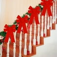 thumbnail image 2 of Ayieyill 13 Pack Velvet Christmas Tree Bows, Large Christmas Bows for Tree Wreath Stairs Railing Fireplace Indoor Decor, Burgundy, 2 of 8