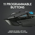 thumbnail image 6 of Logitech G502 LIGHTSPEED Wireless Gaming Mouse, HERO 25K Sensor, 25,600 DPI, RGB, Adjustable Weights, 11 Programmable Buttons, Long Battery Life, On-Board Memory, PC / Mac, 6 of 12