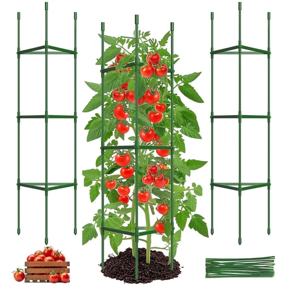 3PCS Tomato Cages for Garden, Tomato Trellis for Raised Garden Bed, 51.2" Tall Tomato Cage Plant Support for Pots, Gardening Supplies Trellis for Climbing Plants
