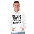 thumbnail image 4 of Flex But Like This Funny Gym Exercise Men's Big & Tall Graphic Hoodie Brisco Brands 2X, 4 of 5
