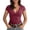 Red, variant on Daznico Women's V Neck Wrap Front Short Sleeve Slim Fit Basic T Shirt Casual Summer Tops,XXL