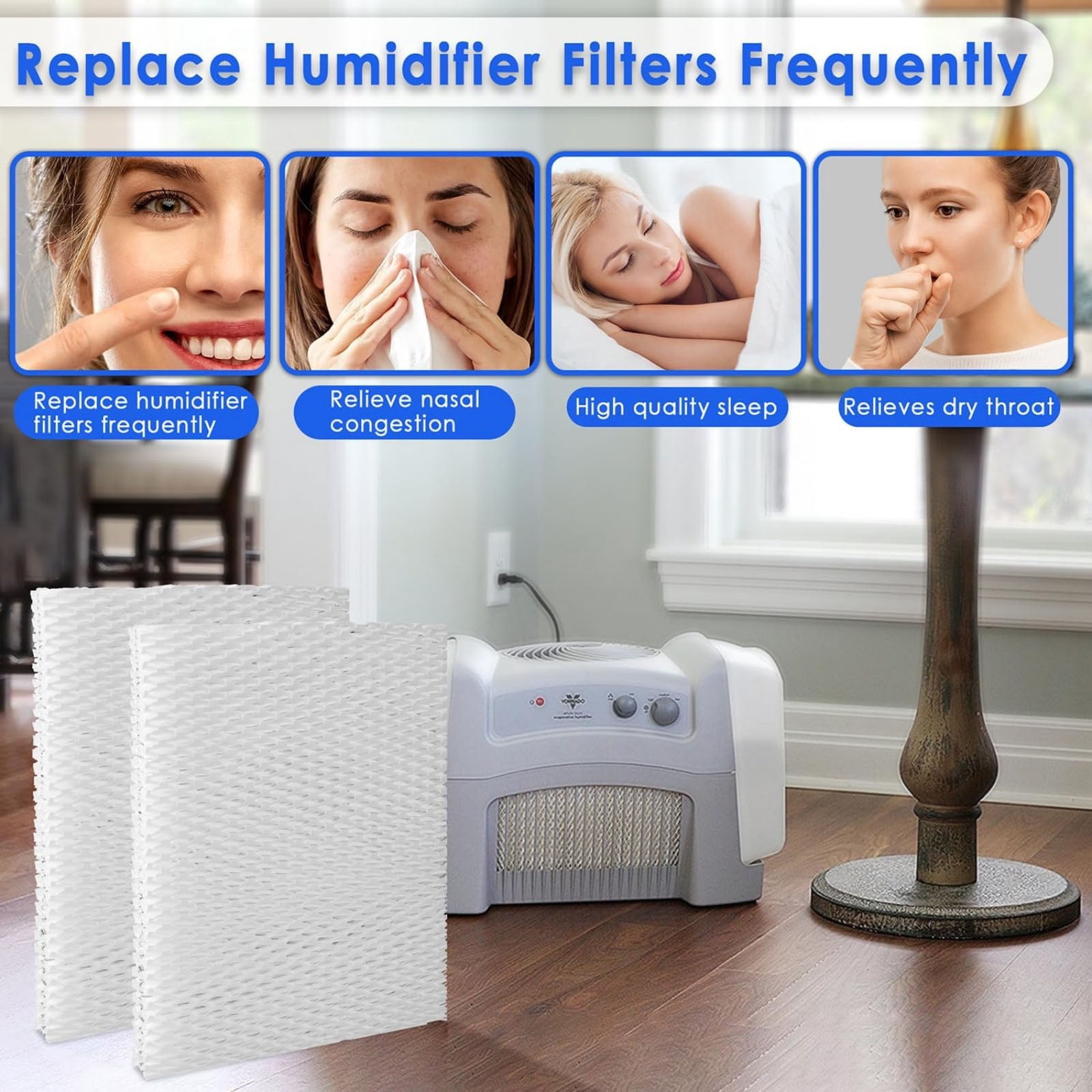 TAPDRA Honeycomb Design Humidifier Filter 2 Count For Evap2 Evap40 EVDC500 EVDC505 Humidifier Replacement Components