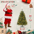 thumbnail image 2 of CAPHAUS 4.5 Feet Premium Full Artificial Pre-lit Christmas Tree w/ 398 Branch Tips Pre-Hinged & Foldable Stand, Holiday Fake Xmas Tree w/ 200 LED Lights for Indoor, Office, Party Decoration, 2 of 9