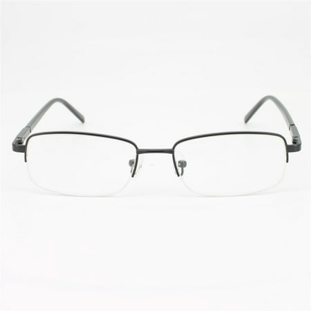 Ebe Men Black Rectangle Half Rim Spring Hinge Eyewear Reading Glasses a964