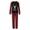thumbnail image 4 of Gubotare Christmas Pajamas for Family Matching Sets Matching Family Pajamas Sets Christmas PJS with Letter and Plaid Printed Long Sleeve Tee and Bottom Loungewear (Red,XXXL), 4 of 8