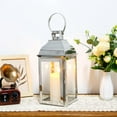 thumbnail image 2 of Vintage Style Silver Stainless Steel Candle Lanterns with Tempered Glass for Indoor/Outdoor Events, Parties & Weddings, 2 of 8