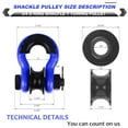 thumbnail image 5 of AMBULL Upgraded Snatch Block, 3/4" D Ring Shackle (2 Pack) 22,000lb Break Strength with Towing Pulley, Heavy Duty Offroad Recovery Accessory for Truck, Tractor, ATV & UTV - Blue, 5 of 6