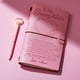 thumbnail image 3 of Set de regalo con diario de cuero rosa y bolígrafo en forma de corazón con forma de diamante para hija, 3 of 6