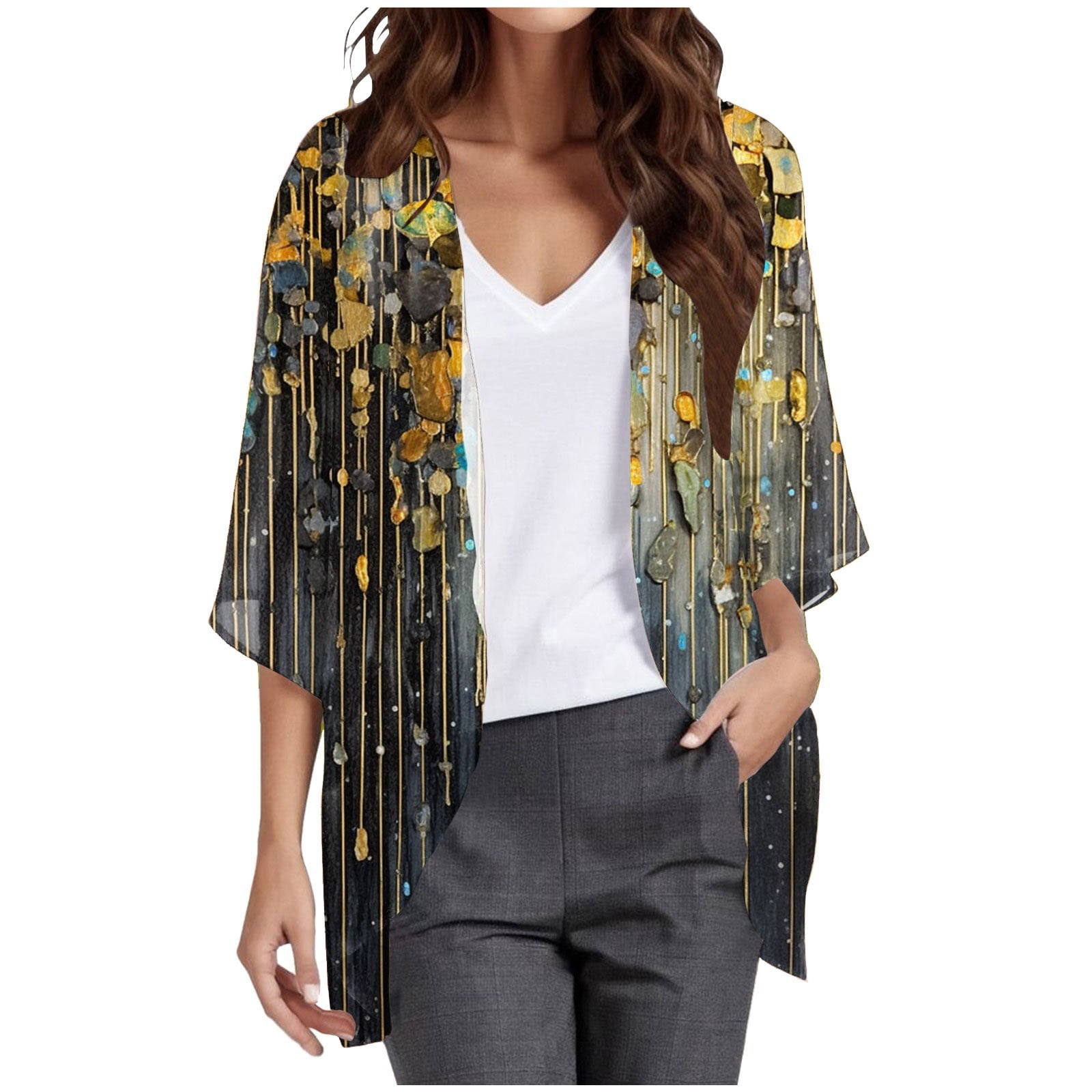 2025 Women's Floral Print Knitted Cardigans for Women Puff 2025 Women's Floral Print Knitted Cardigans for Women Puff